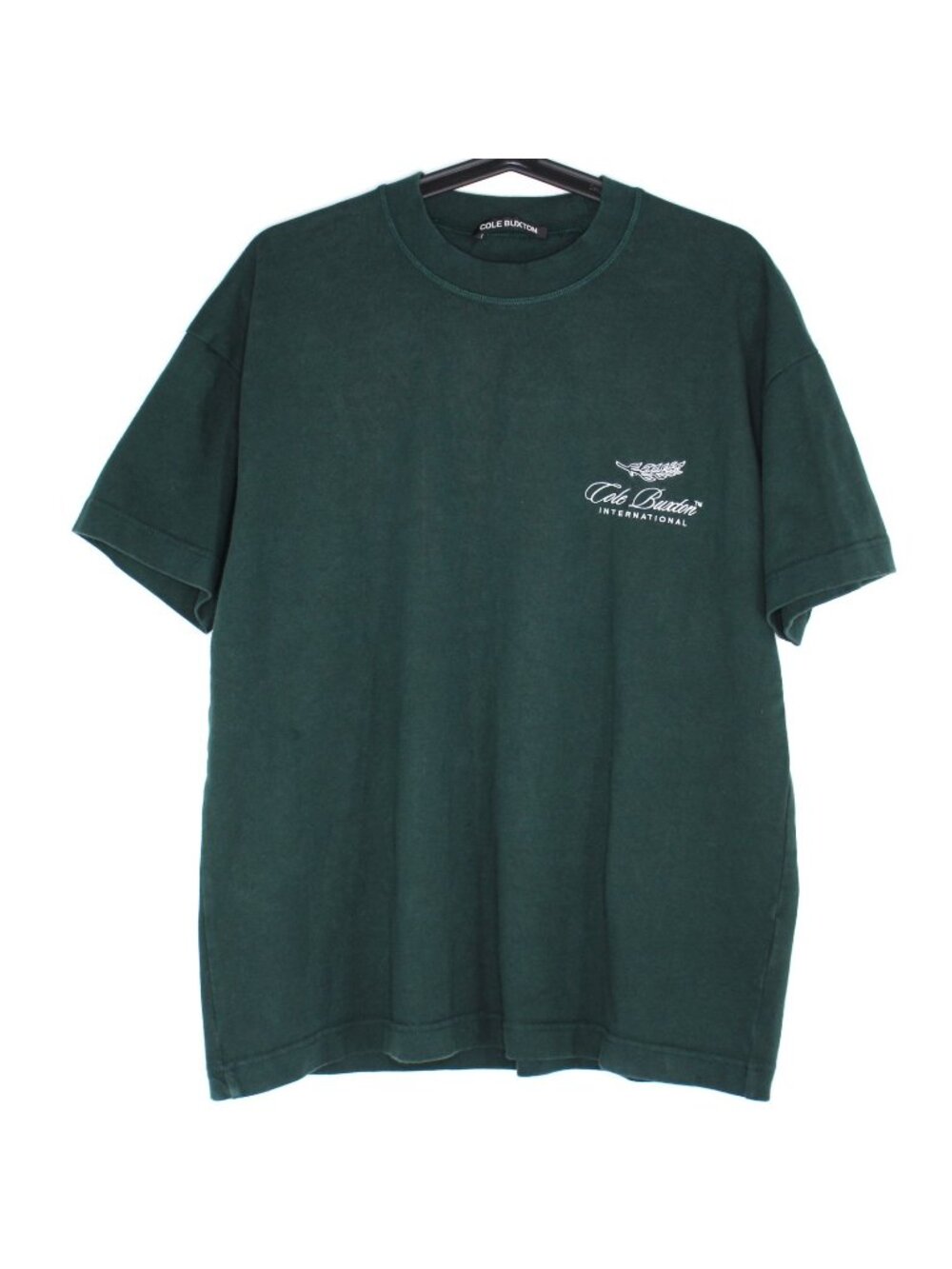 Cole Buxton Mens XS Boxy Spell Out Oversized Green T-Shirt H1010